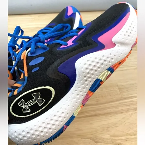 Under Armour Spawn 5 LE BLUE PINK BLACK Basketball Shoes Trainers 3026758-001