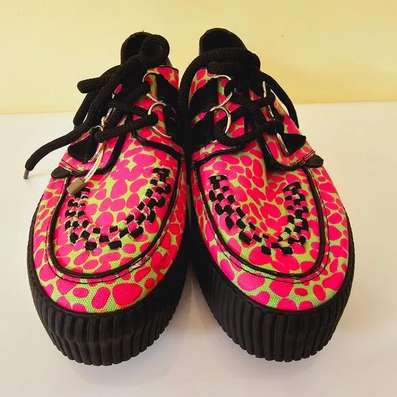 Underground Original Wulfrun Creeper Platform Shoes Oxford Pink Print Size 8 6