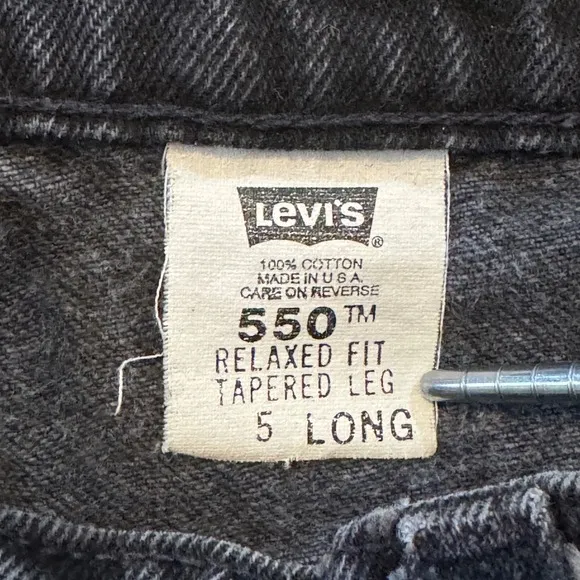 USA Vintage Levi's 550 Relaxed Fit Tapered Leg Black Jeans Women's