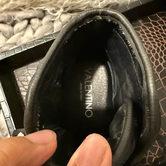 Valentino Logo Leather high top sneakers