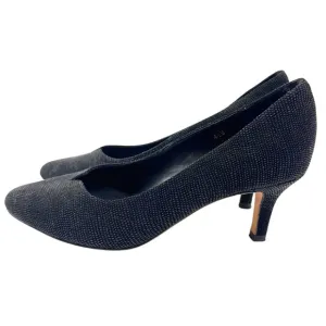 Van Eli Suede Leather Pumps Embossed Dots Pointed Round Toe Kitten Heel Size 4.5