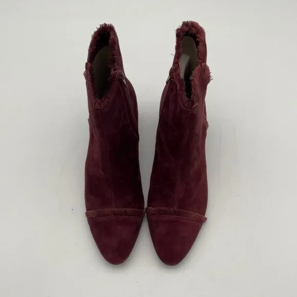 Vaneli Maroon Almond Toe‎ Zip Cushioned Comfy Ankle Cap Toe Fridge Booties Shoes