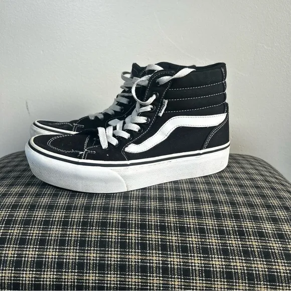 Vans Black and White High-Top Sneakers