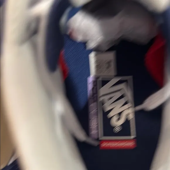 Vans Blue and White Skate Sk8 High-Top Sneakers
