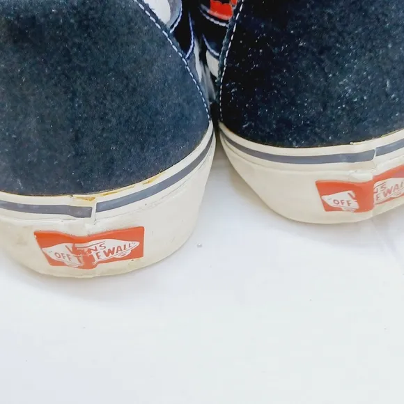 VANS Checkerboard Off Wall High Top Upcycled Sneakers