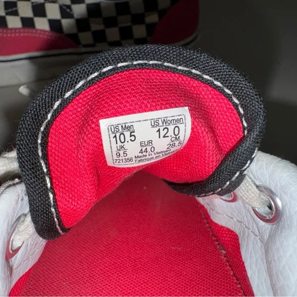 VANS Checkered Neon Pink Sneakers Men 10.5 Era 2 Tone Shoes Lace Up Canvas Skate