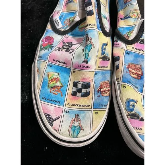 Vans classic slip on LA Loteria style Size 8.5 shoes comfort shoes bingo