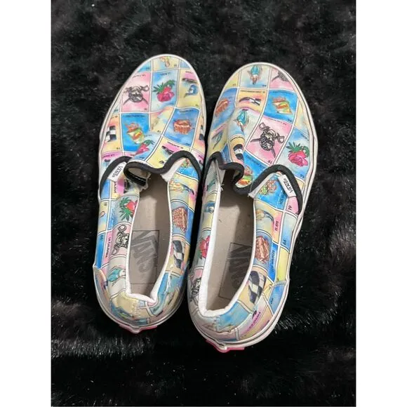 Vans classic slip on LA Loteria style Size 8.5 shoes comfort shoes bingo