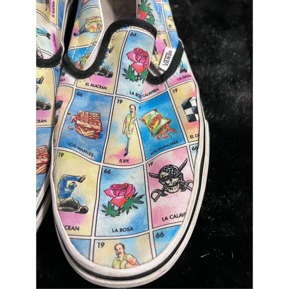 Vans classic slip on LA Loteria style Size 8.5 shoes comfort shoes bingo