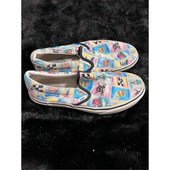 Vans classic slip on LA Loteria style Size 8.5 shoes comfort shoes bingo