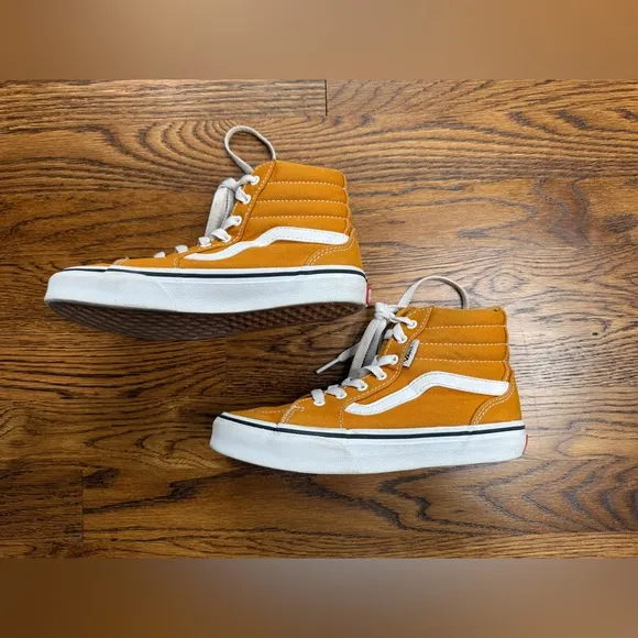 Vans Color Theory SK8- Hi Kids High-Top Sneakers - Golden Yellow Size 2.0