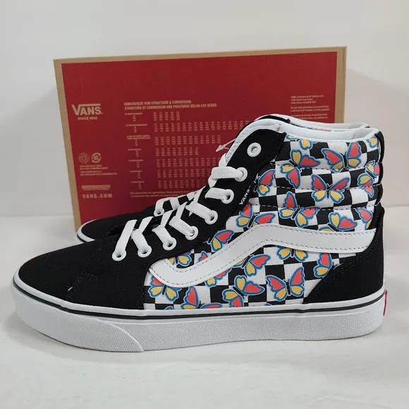 Vans Filmore Hi Butterfly Checkerboard Multi Sneakers Women's Size 10