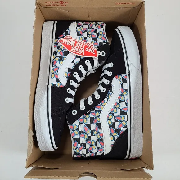 Vans Filmore Hi Butterfly Checkerboard Multi Sneakers Women's Size 10