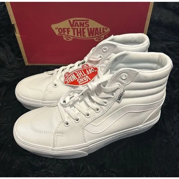 VANS Filmore hi top white platform lace up shoes sneakers women's 9 new