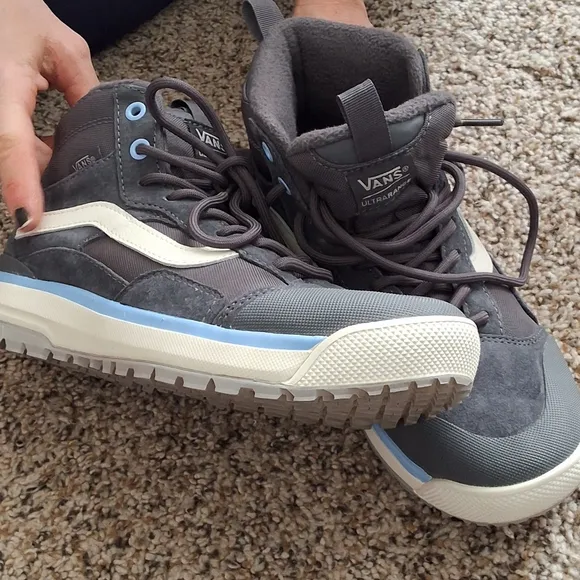 Vans Gray and White Athletic Shoes with Sporty Design