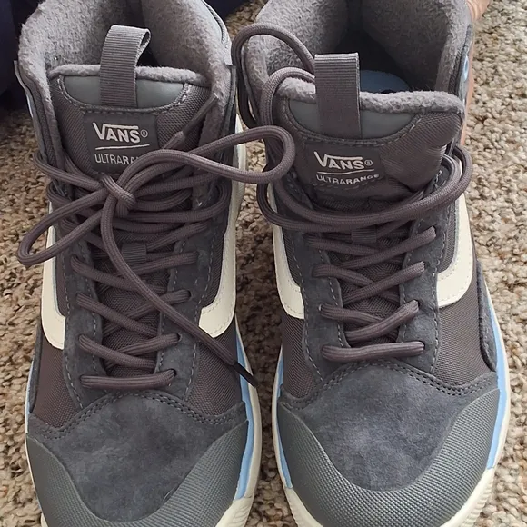 Vans Gray and White Athletic Shoes with Sporty Design