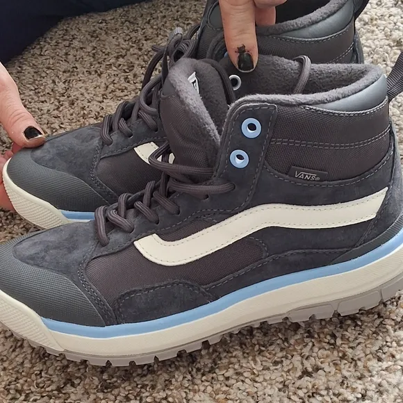 Vans Gray and White Athletic Shoes with Sporty Design