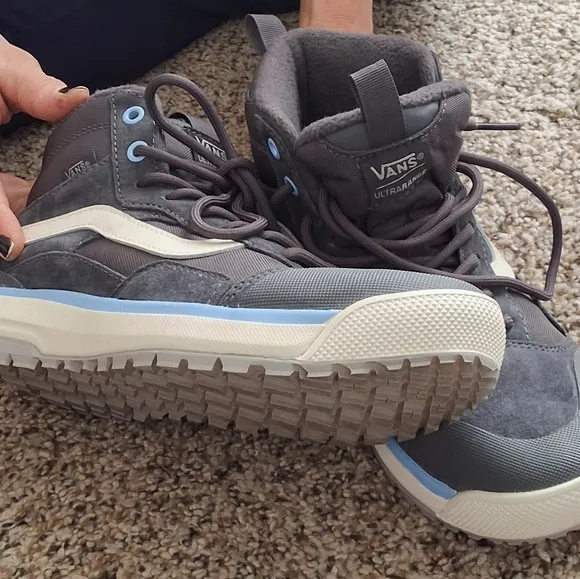 Vans Gray and White Athletic Shoes with Sporty Design