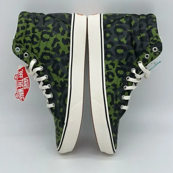 Vans Green and White High-Top Sneakers