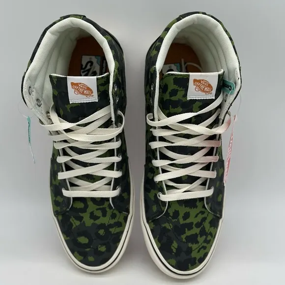 Vans Green and White High-Top Sneakers