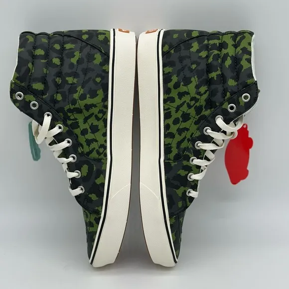 Vans Green and White High-Top Sneakers