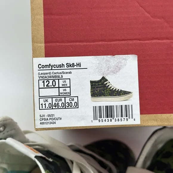 Vans Green and White High-Top Sneakers