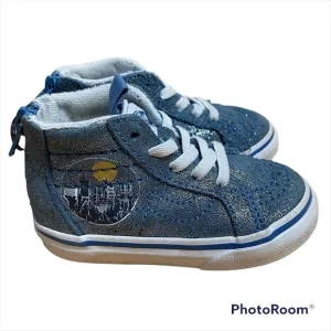 Vans Harry Potter Sneakers Sz 5.5 Toddler High Top Blue Metallic