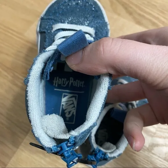 Vans Harry Potter Sneakers Sz 5.5 Toddler High Top Blue Metallic