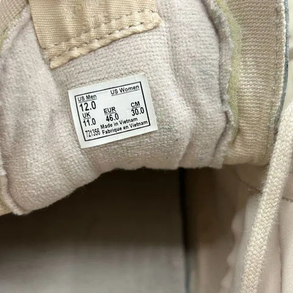 Vans High Top Nude Leather Sneakers Trainers Mens Size 12
