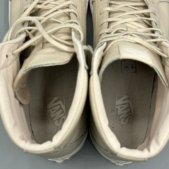 Vans High Top Nude Leather Sneakers Trainers Mens Size 12