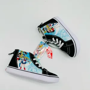 Vans Kids High-Top Black and White Sneakers Sailor Moon