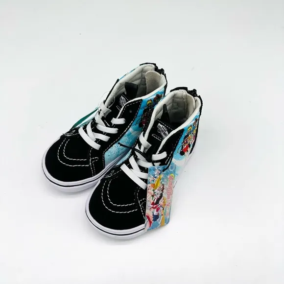 Vans Kids High-Top Black and White Sneakers Sailor Moon