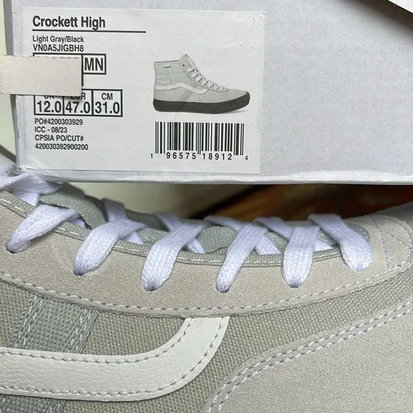 Vans Men’s Crockett High Light Gray/BlackVN0A5JIGBH8 Sneakers