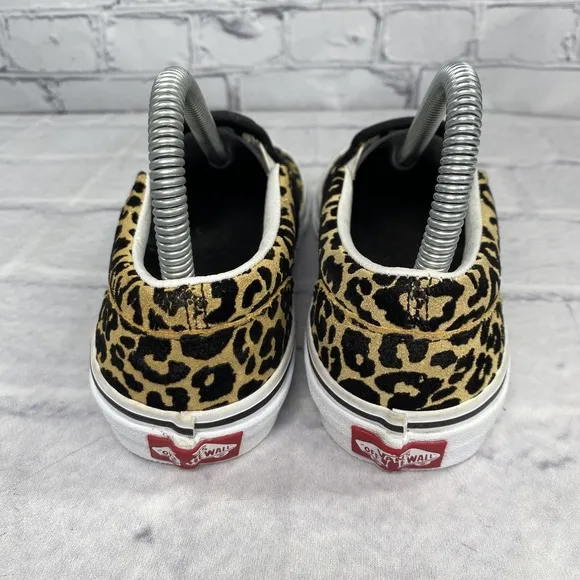 Vans Off The Wall Cheetah Leopard Print Slip On Shoes Juniors 4 Metallic Glitter