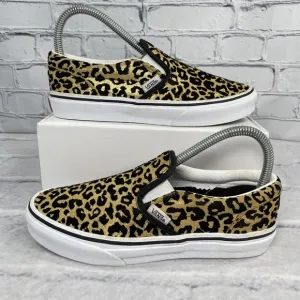 Vans Off The Wall Cheetah Leopard Print Slip On Shoes Juniors 4 Metallic Glitter