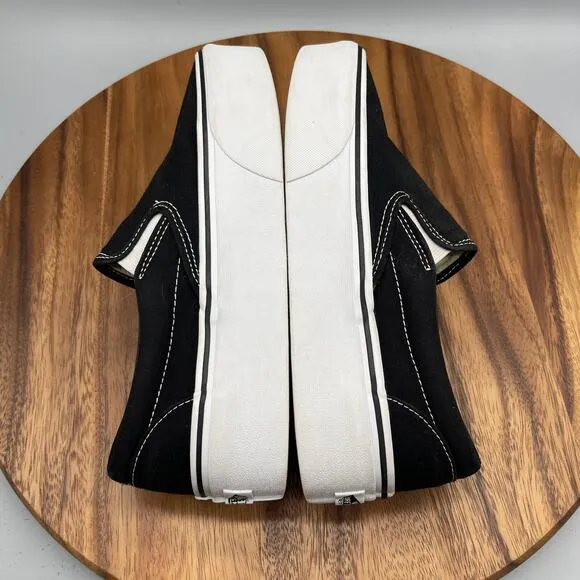 Vans Shoes Classic Slip-On Stacked Platform Mens 8.5 Black Comfort Lift Sneakers