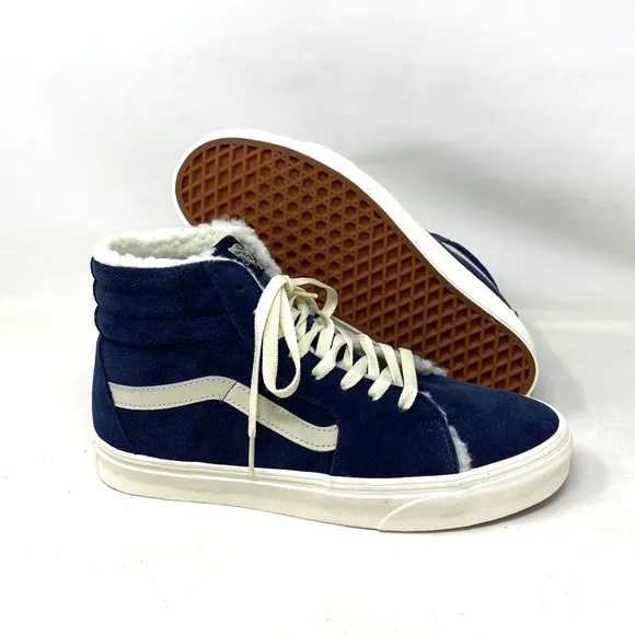 VANS Sk8-Hi Cozy Hug Shoes Skate Suede Faux Fur Navi Women's Casual VN0005U9JDU