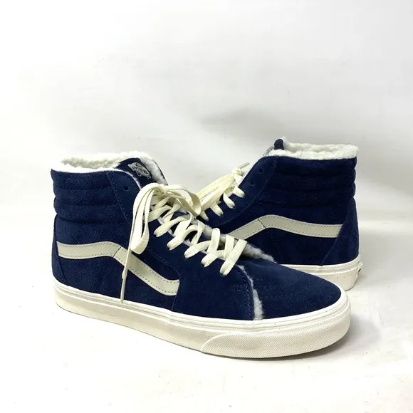 VANS Sk8-Hi Cozy Hug Shoes Skate Suede Faux Fur Navi Women's Casual VN0005U9JDU