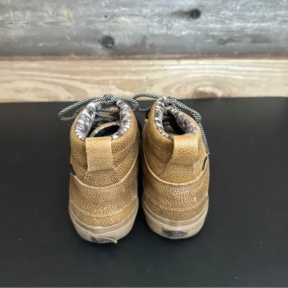 Vans Sk8-Hi Del Pato MTE Brown Gum Leather Fleece Lined Boots Mens 9 Womens 10.5