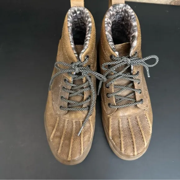 Vans Sk8-Hi Del Pato MTE Brown Gum Leather Fleece Lined Boots Mens 9 Womens 10.5
