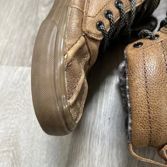Vans SK8-Hi Del Pato MTE Mens 9 Brown Gum Leather Fleece Lined Boot Shoes