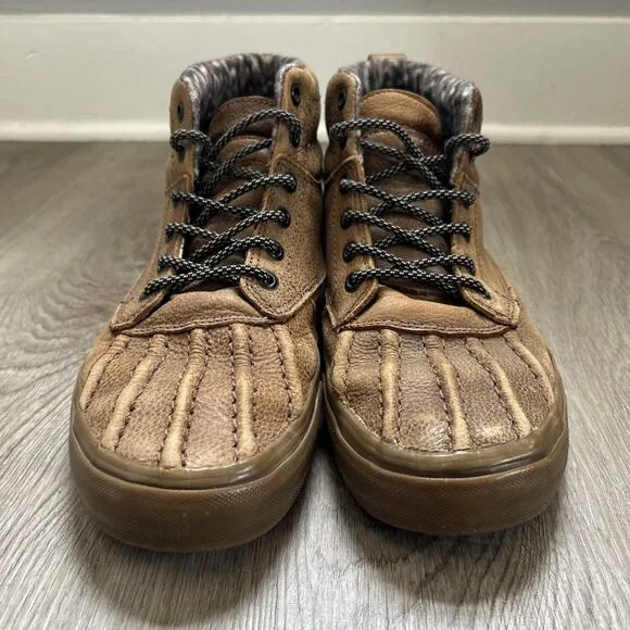 Vans SK8-Hi Del Pato MTE Mens 9 Brown Gum Leather Fleece Lined Boot Shoes