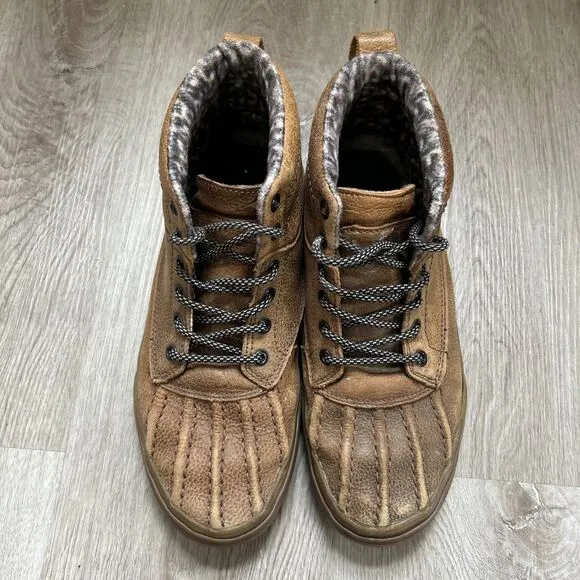 Vans SK8-Hi Del Pato MTE Mens 9 Brown Gum Leather Fleece Lined Boot Shoes