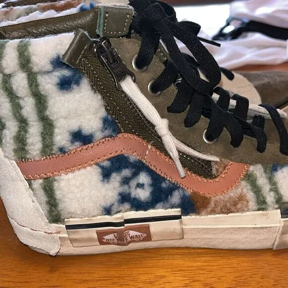 VANS SK8 HI REISSUE CAP MIXED TEXTILE ZIPPER FUR INDIAN WHITE SIZE 5/6.5