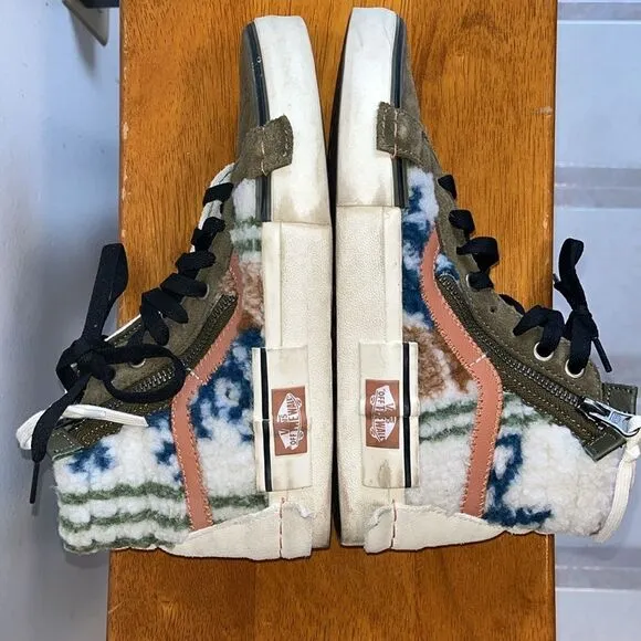 VANS SK8 HI REISSUE CAP MIXED TEXTILE ZIPPER FUR INDIAN WHITE SIZE 5/6.5