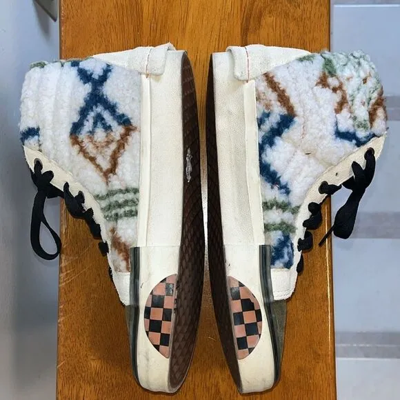 VANS SK8 HI REISSUE CAP MIXED TEXTILE ZIPPER FUR INDIAN WHITE SIZE 5/6.5