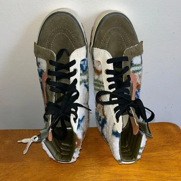 VANS SK8 HI REISSUE CAP MIXED TEXTILE ZIPPER FUR INDIAN WHITE SIZE 5/6.5