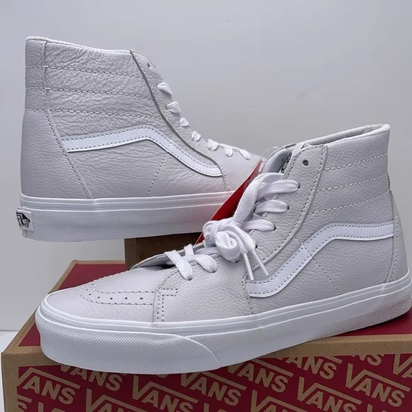Vans WMNS White High-Top Sneakers Sk8-Hi TaperedLeather Nimbus Cloud