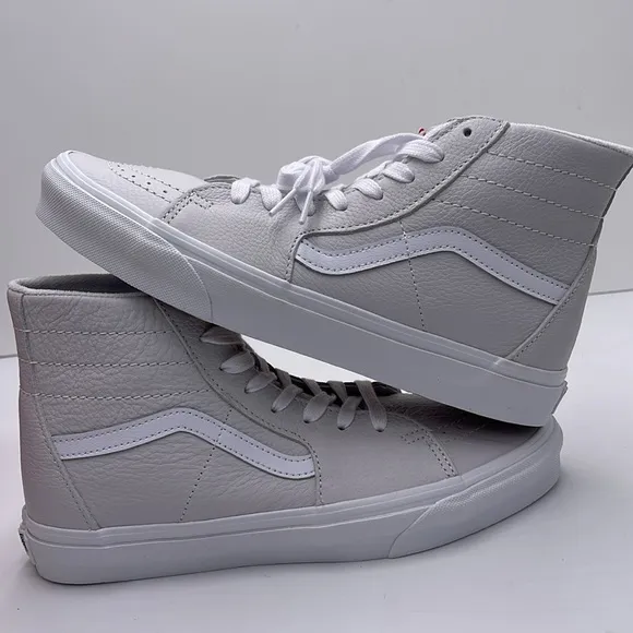 Vans WMNS White High-Top Sneakers Sk8-Hi TaperedLeather Nimbus Cloud