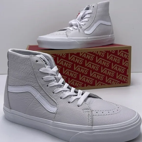 Vans WMNS White High-Top Sneakers Sk8-Hi TaperedLeather Nimbus Cloud